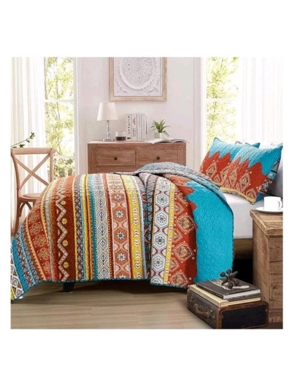 Mocaletto Luxury  King Size Boho Quilts Elegant&Reversible Quilt